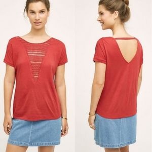 Anthropologie Tiny Macrame Bib Tee